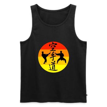 Karate - Männer Premium Bio Tank Top - Schwarz - Vorne - Michal (187cm)