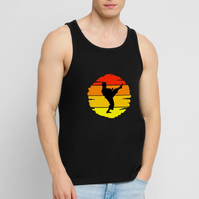 Karaté Coucher de soleil Débardeur bio Premium Homme