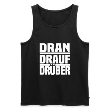 dran drauf drüber panzergrenadier - Männer Premium Bio Tank Top - Schwarz - Vorne - AI Model Male 178 light (178cm)