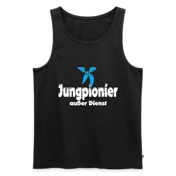 Jungpionier mit Halstuch - Männer Premium Bio Tank Top - Schwarz - Vorne - Michal (187cm)