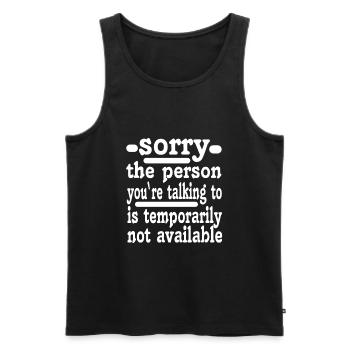 sorry lustiger Spruch - Männer Premium Bio Tank Top - Schwarz - Vorne - Michal (187cm)