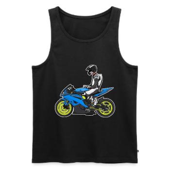 Moto Lifestyle / Moto / Moto motard - Débardeur bio Premium Homme - noir - Devant - Michal (187cm)