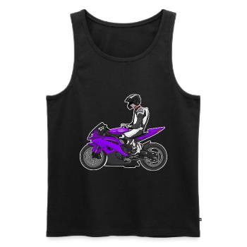 Motorcycle Lifestyle / Motorcycle / Motorcycle biker - Men's Premium Organic Tank Top - black - Front - Michal (187cm)