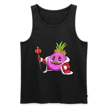 Zwiebel Krone Zepter King - Männer Premium Bio Tank Top - Schwarz - Vorne - Michal (187cm)