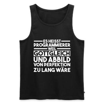 Programmieren Entwickler Coder Programmierer - Männer Premium Bio Tank Top - Schwarz - Vorne - Michal (187cm)