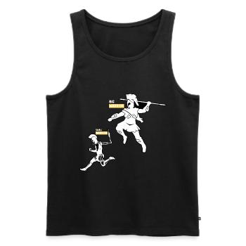 Großer Krieger kleiner Krieger - Männer Premium Bio Tank Top - Schwarz - Vorne - AI Model Male 178 light (178cm)