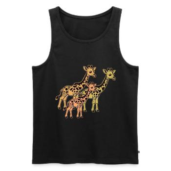 Girafes de safari en Afrique Girafes - Débardeur bio Premium Homme - noir - Devant - Michal (187cm)