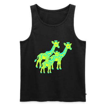Giraffe Africa Safari Child Kids Retro 80s 90s - Men's Premium Organic Tank Top - black - Front - Michal (187cm)