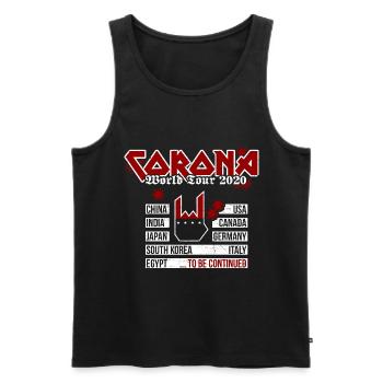 Corona World Tour 2020 - Metal Version - Männer Premium Bio Tank Top - Schwarz - Vorne - AI Model Male 178 light (178cm)