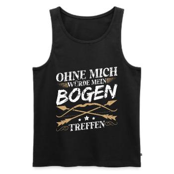 Ohne Mich Würde Mein Bogen Treffen Bogenschießen - Männer Premium Bio Tank Top - Schwarz - Vorne - Michal (187cm)
