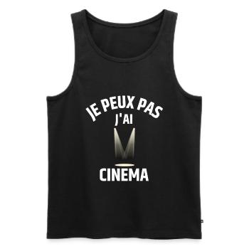 JE PEUX PAS J'AI CINEMA - Débardeur bio Premium Homme - noir - Devant - AI Model Male 178 light (178cm)