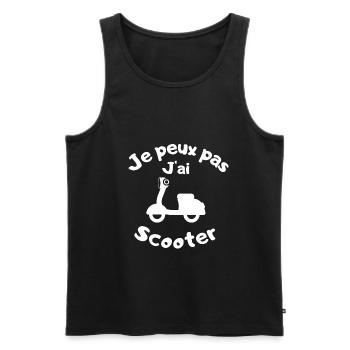 Je peux pas j ai scooter - Débardeur bio Premium Homme - noir - Devant - Michal (187cm)