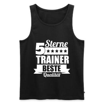 Fußballtrainer Spruch Bester Trainer Fußballcoach - Männer Premium Bio Tank Top - Schwarz - Vorne - AI Model Male 178 light (178cm)