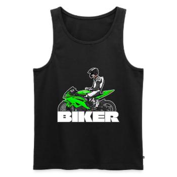 Moto Lifestyle / Moto / Motos motard - Débardeur bio Premium Homme - noir - Devant - Michal (187cm)