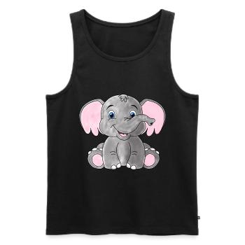 Baby Elephant - Men's Premium Organic Tank Top - black - Front - Michal (187cm)