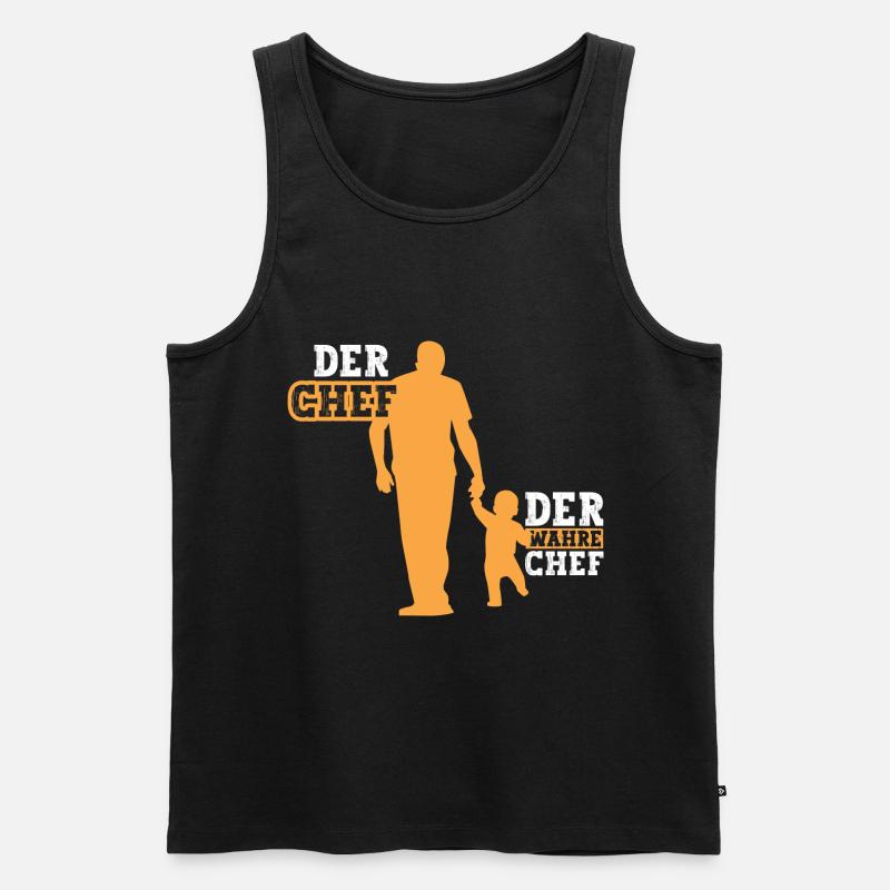 Der Chef der wahre Chef - Männer Premium Bio Tank Top - Schwarz