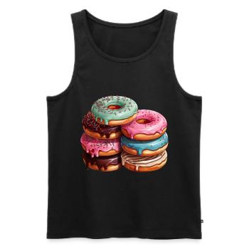 Donut für einen Donut-Liebhaber - Männer Premium Bio Tank Top - Schwarz - Vorne - Michal (187cm)