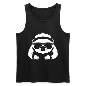 Sloths Anime Sloth Manga Sloth Sunglasses - Men's Premium Organic Tank Top - black - Front - AI Model Male 178 light (178cm)