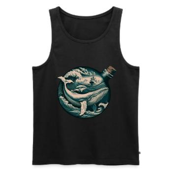 Nautisches Abenteuer Ozean Wellen und Wale - Männer Premium Bio Tank Top - Schwarz - Vorne - Michal (187cm)