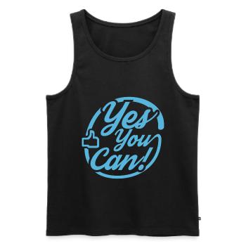 yes you can - Men's Premium Organic Tank Top - black - Front - AI Model Male 178 light (178cm)