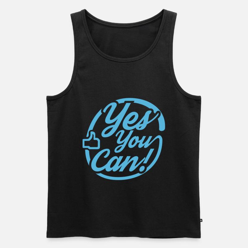 yes you can - Männer Premium Bio Tank Top - Schwarz
