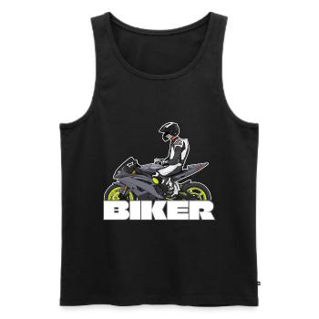 Moto Lifestyle / Moto / Motos motard - Débardeur bio Premium Homme - noir - Devant - Michal (187cm)