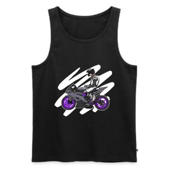 Superbike / Supermotard / Supermoto Wheelie Biker - Débardeur bio Premium Homme - noir - Devant - AI Model Male 178 light (178cm)