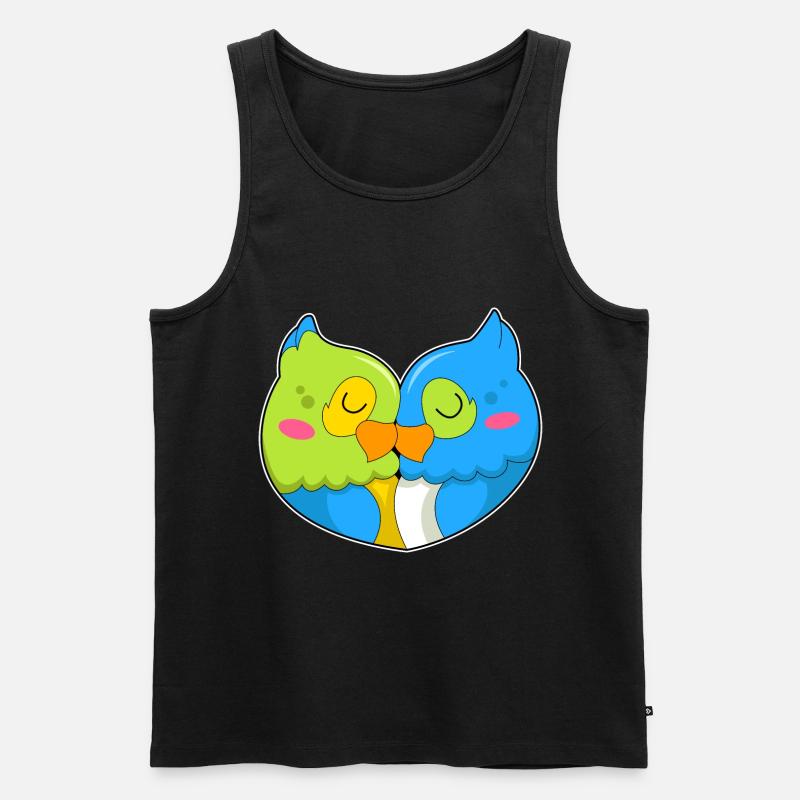 Papagei Liebe - Männer Premium Bio Tank Top - Schwarz