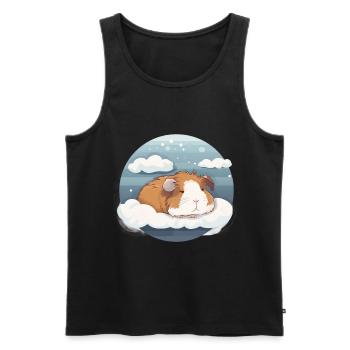 Niedliches Schlafendes Meerschweinchen - Männer Premium Bio Tank Top - Schwarz - Vorne - Michal (187cm)