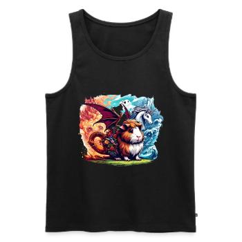 Fantasiewesen Drache Meerschweinchen Einhorn - Männer Premium Bio Tank Top - Schwarz - Vorne - AI Model Male 178 light (178cm)