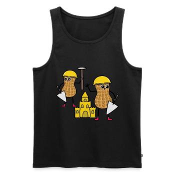 Craftsman Peanut Sandcastle Mason Build Builder - Men's Premium Organic Tank Top - black - Front - AI Model Male 178 light (178cm)