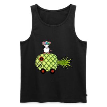 Ananas Wohnwagen Ratte Urlaub Reise - Männer Premium Bio Tank Top - Schwarz - Vorne - Michal (187cm)