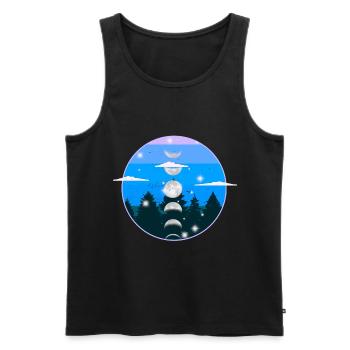 Wald Natur Mondphase Mond mystisch - Männer Premium Bio Tank Top - Schwarz - Vorne - AI Model Male 178 light (178cm)
