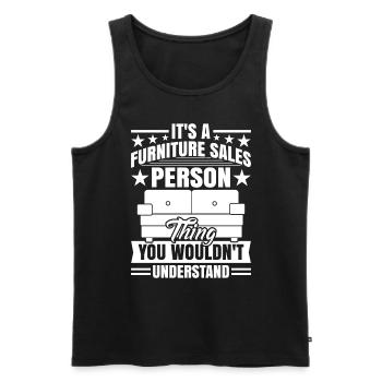 Furniture Sales Person Salesman Saleswoman Job - Männer Premium Bio Tank Top - Schwarz - Vorne - AI Model Male 178 light (178cm)