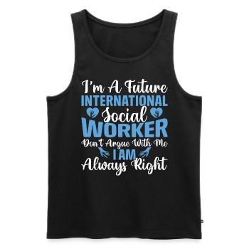 International Social Worker Occupation Profession - Männer Premium Bio Tank Top - Schwarz - Vorne - Michal (187cm)