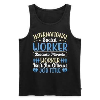International Social Worker Because Miracle - Männer Premium Bio Tank Top - Schwarz - Vorne - AI Model Male 178 light (178cm)