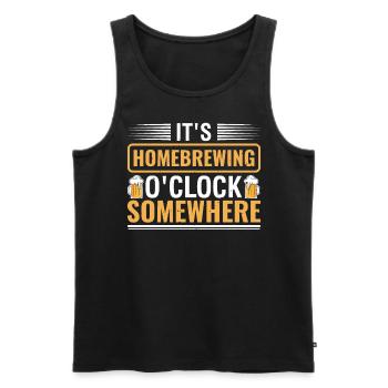 It's Homebrewing O'clock Somewhere Beer Brewing - Männer Premium Bio Tank Top - Schwarz - Vorne - AI Model Male 178 light (178cm)