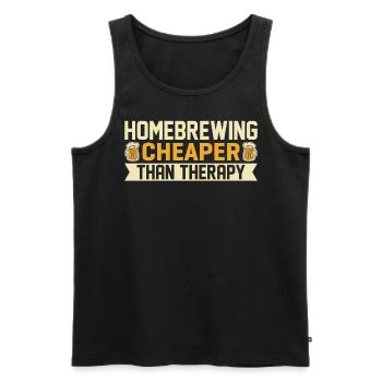 Homebrewing Cheaper Than Therapy Beer Brewing - Men's Premium Organic Tank Top - black - Front - AI Model Male 178 light (178cm)