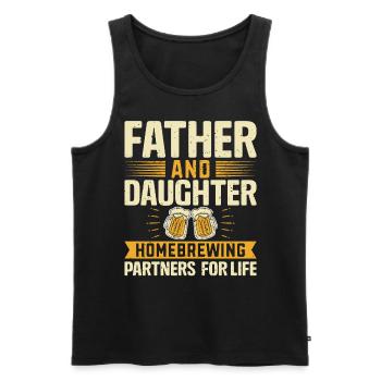 Father And Daughter Homebrewing Partners For Life - Men's Premium Organic Tank Top - black - Front - AI Model Male 178 light (178cm)