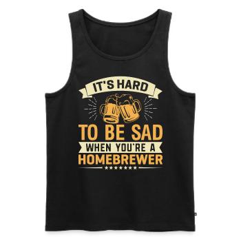 It's Hard To Be Sad When You're A Homebrewer - Men's Premium Organic Tank Top - black - Front - AI Model Male 178 light (178cm)