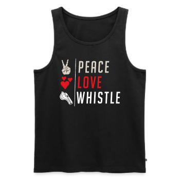 Peace Love Whistle Instrument Blower - Débardeur bio Premium Homme - noir - Devant - AI Model Male 178 light (178cm)