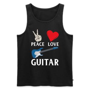 Peace Love Guitar Guitarist Guitar Lover - Men's Premium Organic Tank Top - black - Front - AI Model Male 178 light (178cm)