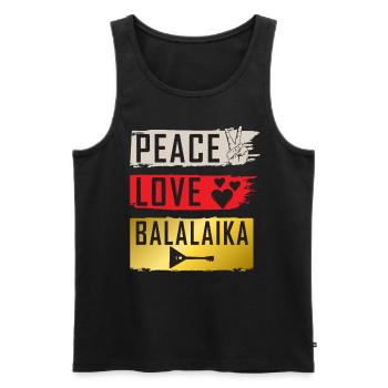 Peace Love Snare Drum Marching Band - Débardeur bio Premium Homme - noir - Devant - Michal (187cm)