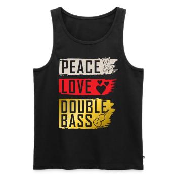 Peace Love Double Bass Music Bass Player - Männer Premium Bio Tank Top - Schwarz - Vorne - Michal (187cm)