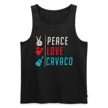 Peace Love Cavaco Instrument de guitare - Débardeur bio Premium Homme - noir - Devant - Michal (187cm)