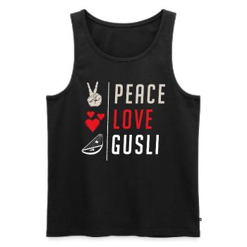 Peace Love Gusli Instrument Music - Männer Premium Bio Tank Top - Schwarz - Vorne - Michal (187cm)