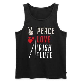 Peace Love Irish Flute Leprechaun Flute - Männer Premium Bio Tank Top - Schwarz - Vorne - Michal (187cm)