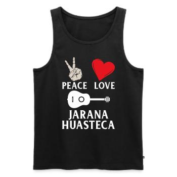 Peace Love Jarana Huasteca Guitare Musique - Débardeur bio Premium Homme - noir - Devant - Michal (187cm)