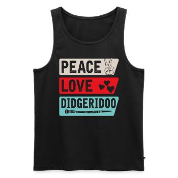 Peace Lovee Didgeridoo Wind Instrument - Männer Premium Bio Tank Top - Schwarz - Vorne - Michal (187cm)