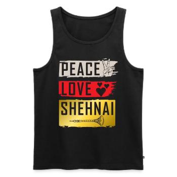 Peace Love Shehnai Musical Instrument - Männer Premium Bio Tank Top - Schwarz - Vorne - Michal (187cm)